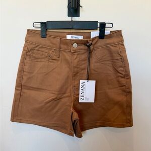 Zenana Outfitters High Waist Tan Shorts